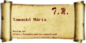 Tamaskó Mária névjegykártya